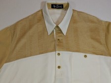 Men XL Vtg 80s 90s Alan Stuart Banded Polo Shirt USA