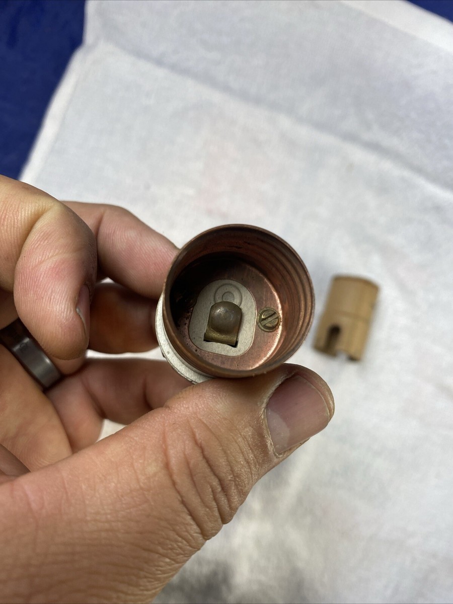 LEVITON LAMP SOCKET VINTAGE ALUMINUM TONE RARE NO THREAD