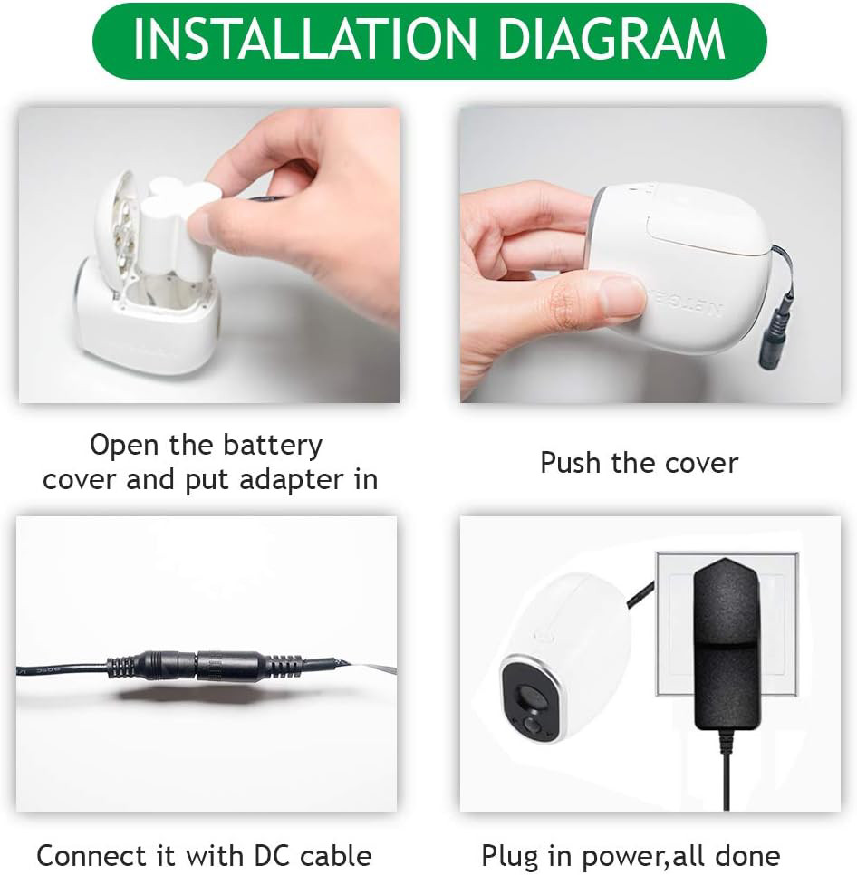 16ft Power Adapter for Arlo Camera VMC3030 VMS3430, Replaces CR123A Battery