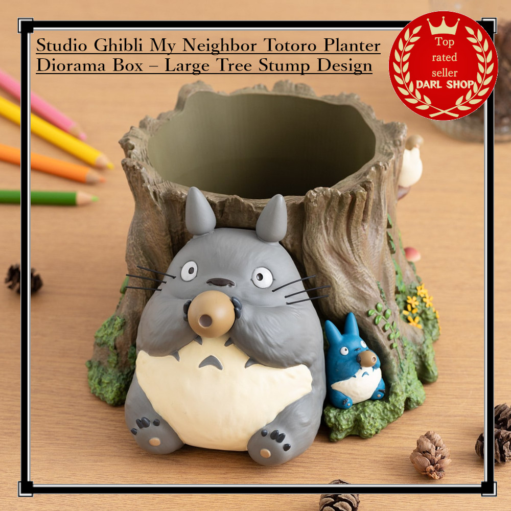 Studio Ghibli My Neighbor Totoro Planter Diorama Box – Large Tree Stump Design