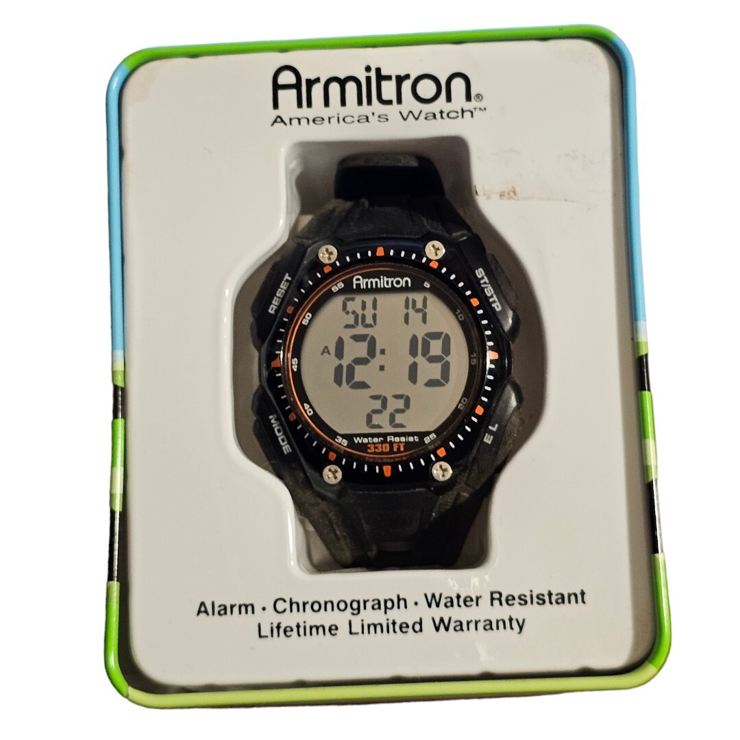 Armitron Pro Sport Digital Chronograph Black Silver Unisex