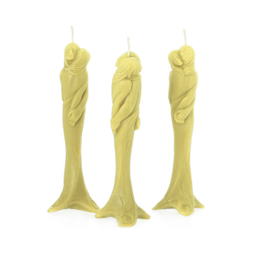3x beeswax Stella Der Love Bright Yellow Drip Candles Handmade Ritual Candle 363 - Picture 1 of 1