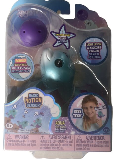 Fingerlings Baby Light-up Dolphin - Aqua (Blue and Purple) - Interactive Toy