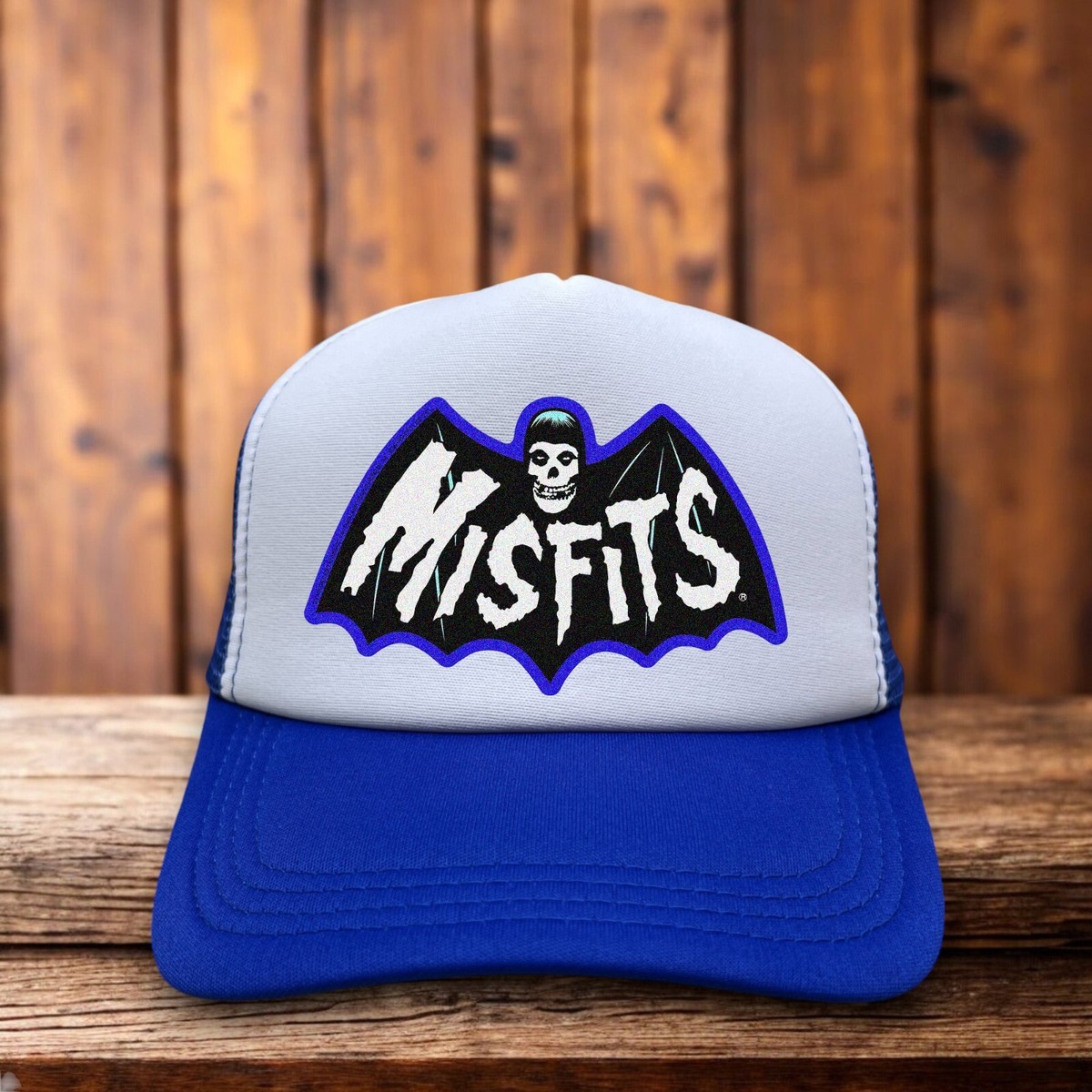 Misfits Mens Trucker Hat Blue Snapback Horror Punk Heavy Metal