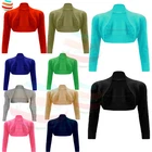 Womens Shrug Bolero Shrug Long Sleeves Plain Cardigan Crop Short Summer top 8-18