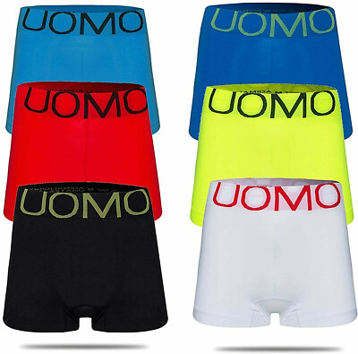 NEU - 6 x UOMO Jungen Retroshorts Gr. 152-158 / 164 Set / verschiedene Farben !