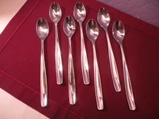 Set Of 7 Vault Glossy Gourmet Settings Flatware Iced Tea Spoons 7 1/2"