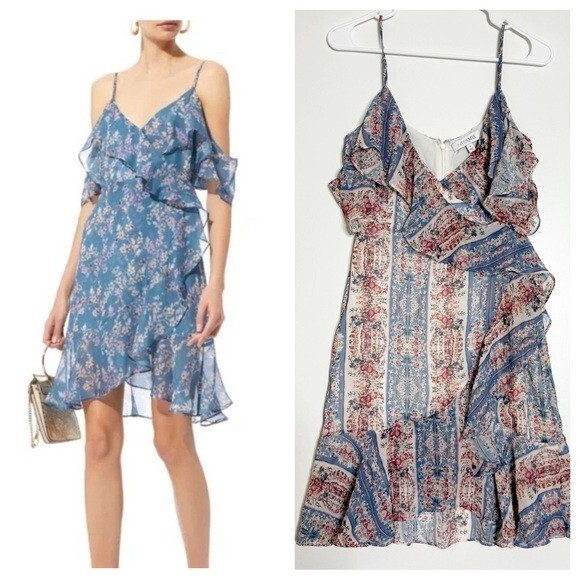 ⭐︎専用ページ⭐︎ Intermix Marissa pri floral off shoulder silk sun mini dress 4 | eBay