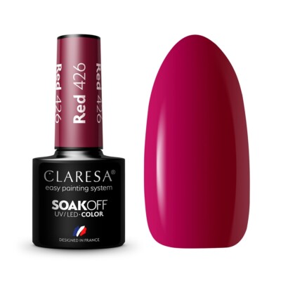 5902846078203 Claresa Soak Off UV/LED Red lakier hybrydowy 426 5g (P1) Claresa