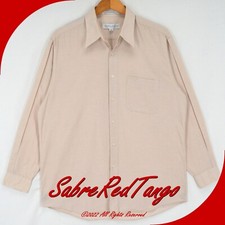 EUC PERRY ELLIS PORTFOLIO MENS DRESS SHIRT BEIGE 16 32-33