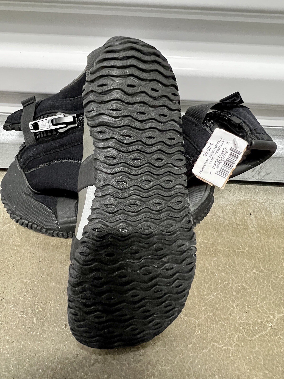 NRS Vapor Loft Women Sz. 8 paddle Water Wet-shoes Black/Gray Good Grip Kayak Zip
