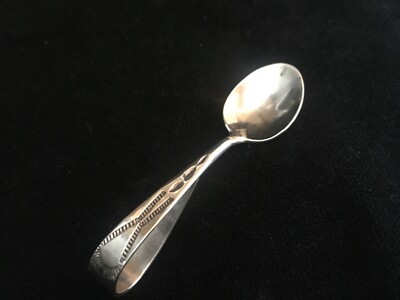 NATIVE AMERICAN STERLING SILVER BABY SPOON TRADITIONAL MOTIFS NO