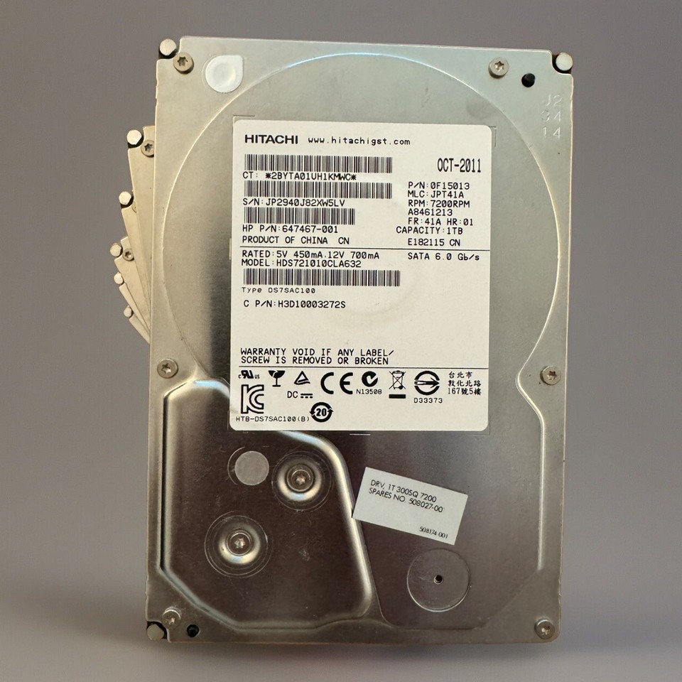HDD Hitachi 1TB 7200RPM SATA III – HDS721010CLA632 – Usato, Testato Funzionante