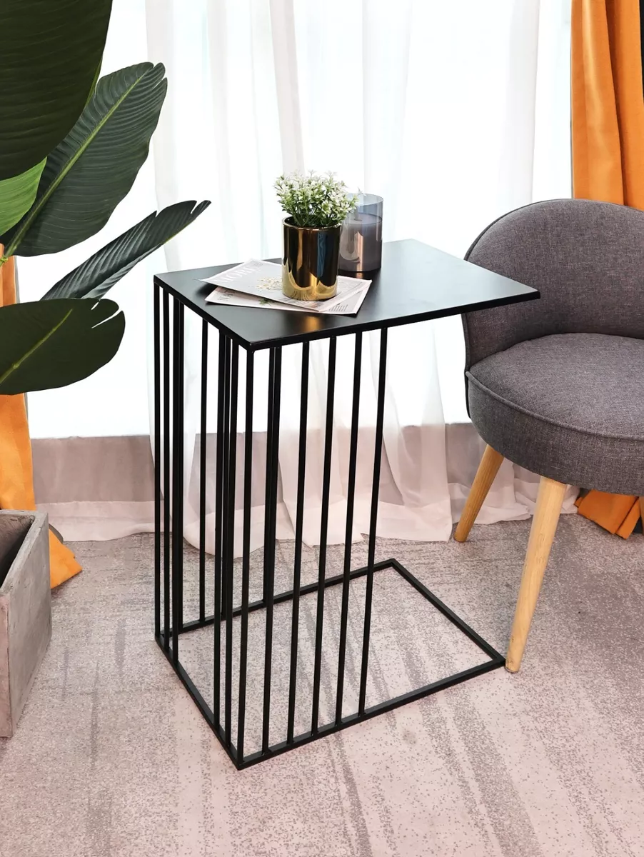 Square metal side on sale table