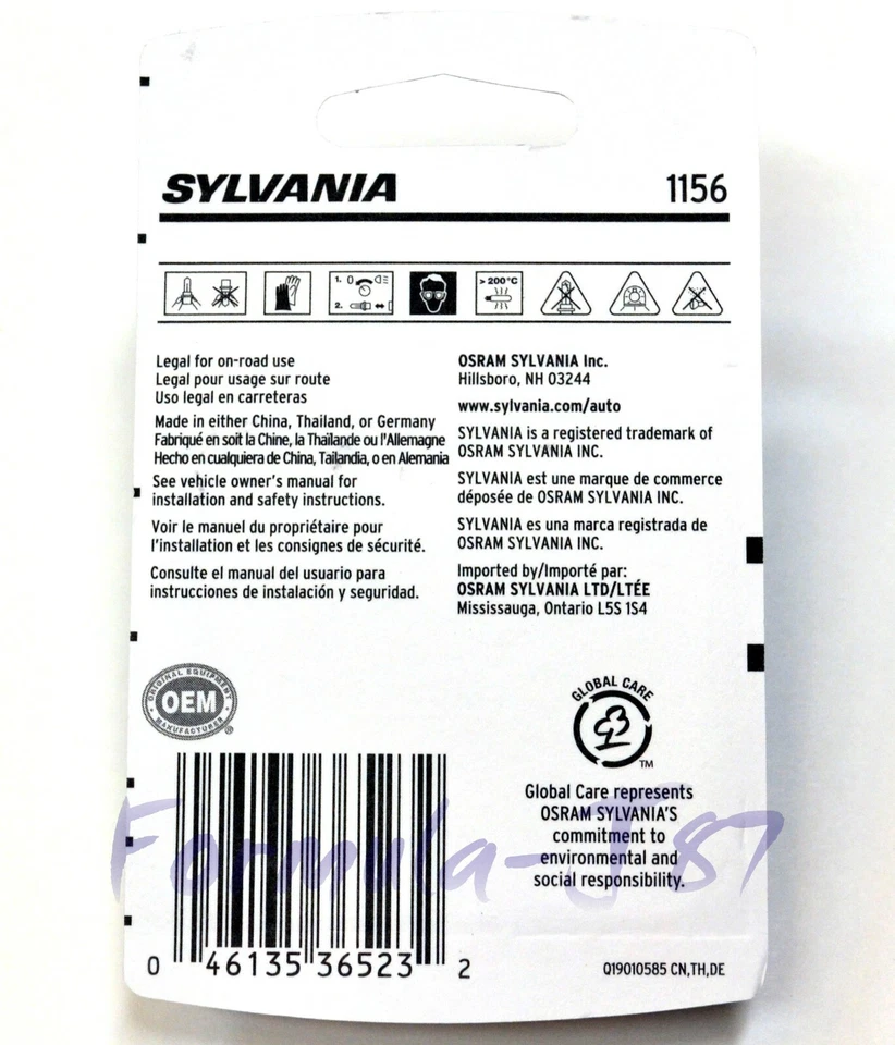 Sylvania Basic 1156 26.9W Dos Bombillas Luz de Señal de Giro Trasera Reemplazar Lámpara OE Foto 2 de 4