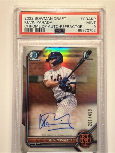 2022 Bowman Draft Chrome Kevin Parada 1st Auto Refractor /499 #CDA-KP NY Mets