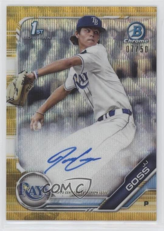 2019 Bowman Draft Chrome Pick Gold Wave Refractor 7/50 JJ Goss #CDA-JJG Auto nd3