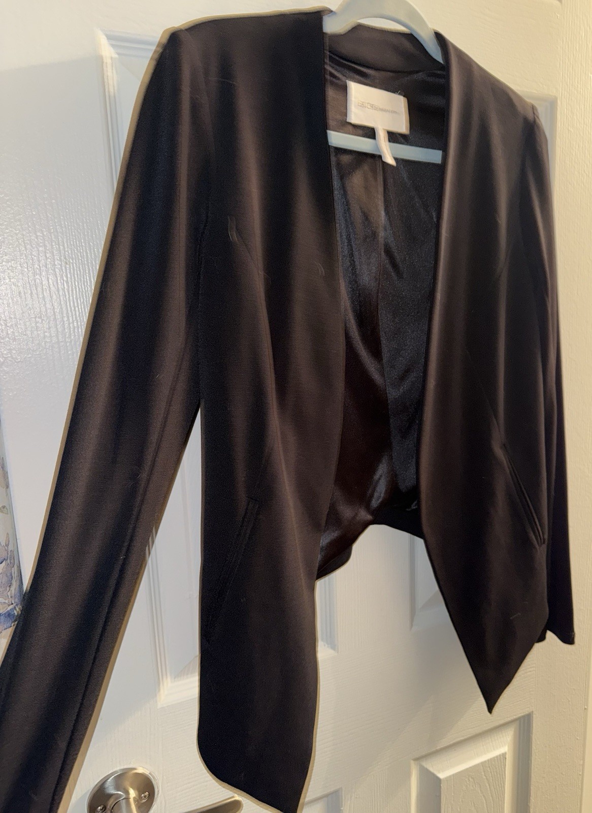 BCBGeneration Black Cropped Open Front Blazer Jac… - image 2