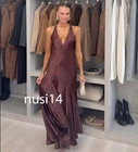 ZARA NEW WOMAN VOLUMINOUS SATIN LONG DRESS GARNET XS-XL 5919/121/971