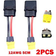 2Pcs 5cm 12AWG XT60-Compatible Female to QS8-Style Male Charge Lead Adapters USA
