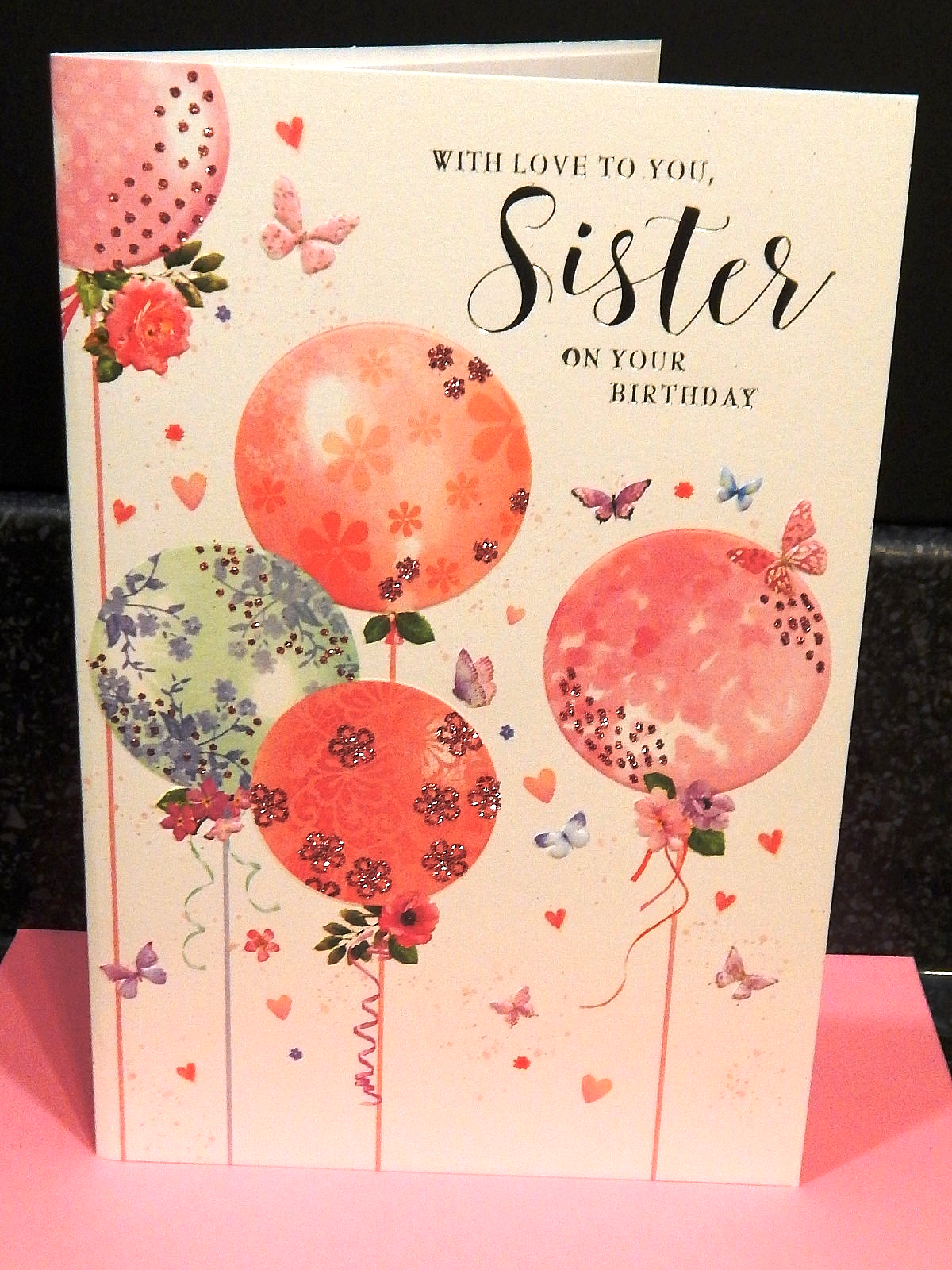 Sister, Special Sister Birthday Card Lovely Verse Birthday Card for Sister 9x6