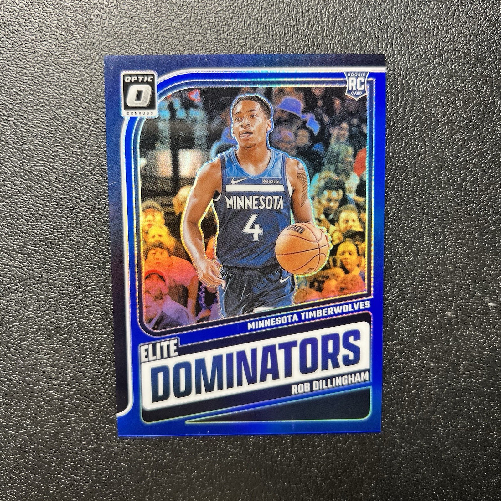 2024-25 Donruss Optic Rob Dillingham #1 Elite Dominators Blue RC Rookie /49