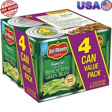French Style Green Beans Canned Non-GMO Easy Storage Ready to Eat 14.5 oz Can US