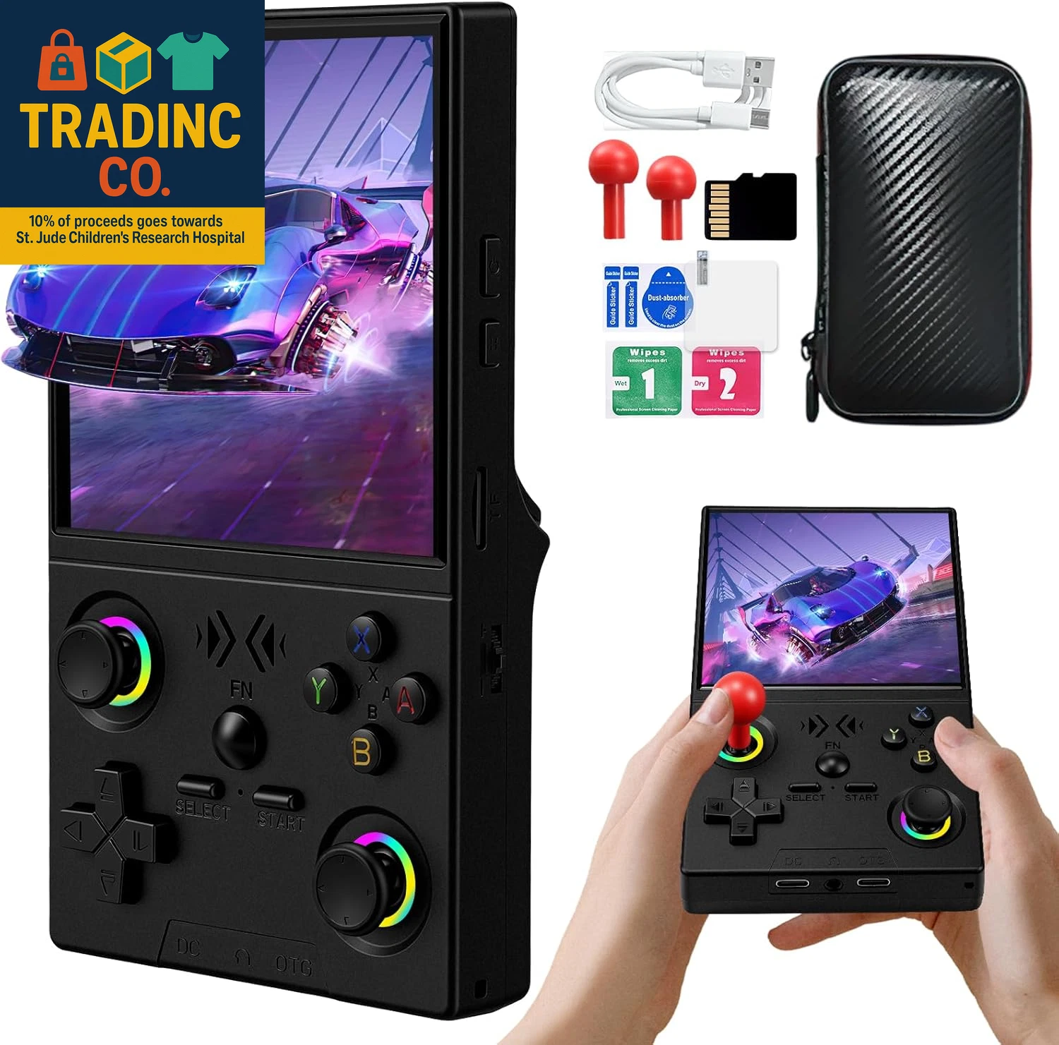 XF40V Retro Handheld Game Console, Retro Gaming Console 4.0'' IPS Screen Linux S