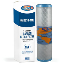 Omnipure OMB934-1L Carbon Block Filter with Lead Reduction 1 Mic 2.5" x 10"