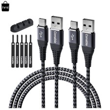 2-Pack, 2Ft USB C Cable 3A Fast Charge, USB a to Type C Charger Cord Braided