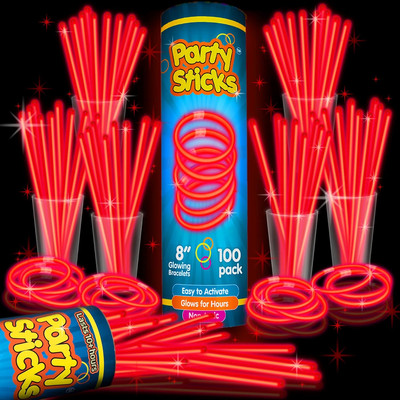 Radiantglow 200-Pack 8-Inch Glow Sticks   Neon Party Favors, Light-Up Decoration
