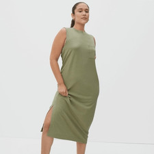 Everlane The Long Weekend Tank Midi Dress size M Green Lightweight Cotton