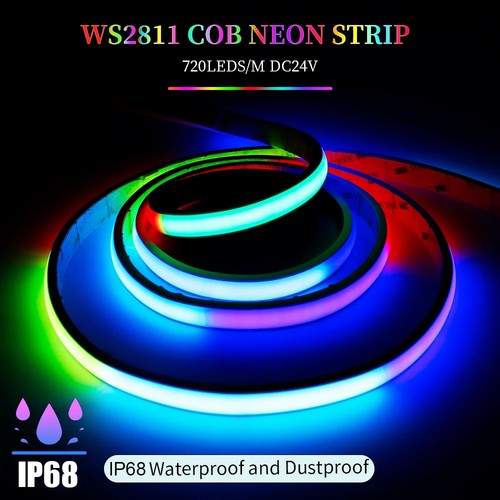 9.8ft/3m WS2811 RGBIC Smart Addressable COB LED Light Strip Tape DC24V 720leds/m - Picture 4 of 17