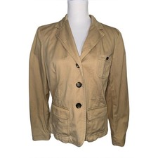 Lauren Ralph Lauren Khaki Cotton Blazer Jacket Women's Large Utility