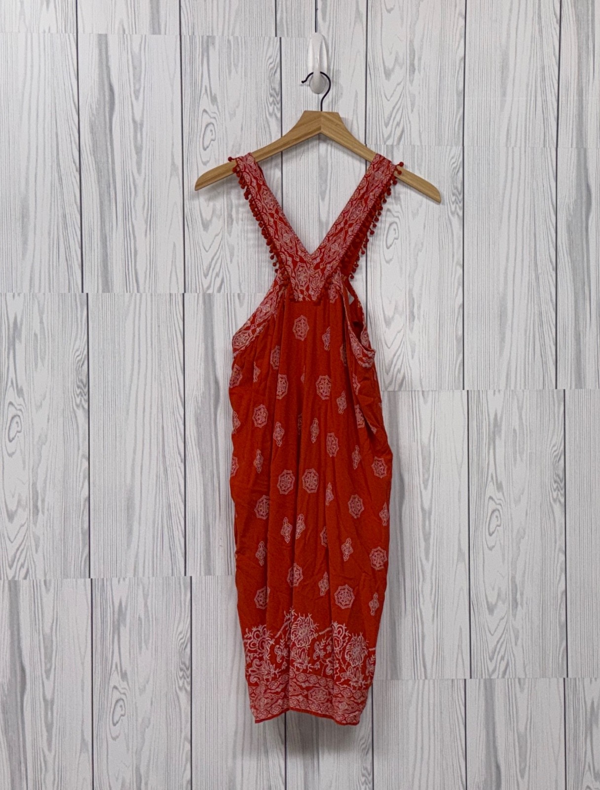 Ann Taylor LOFT dress womens size large sleeveless orange patterned knee length
