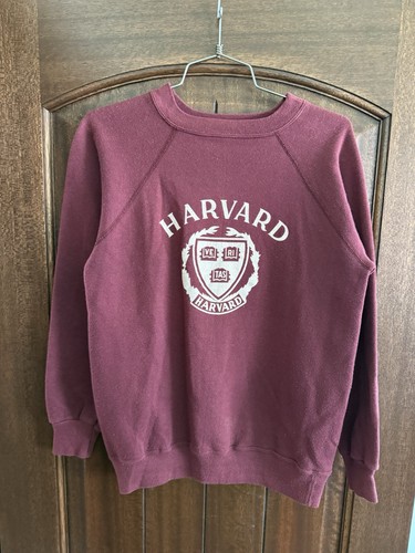 Vintage 80s  Champion Harvard Business School Crimson Crewneck Sweatshirt