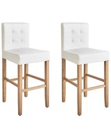 Modernes Barhocker Set 2Er Set Kunstleder Cremeweiß Madison