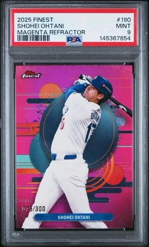 2025 Topps Finest Shohei Ohtani Magenta /300 Los Angeles Dodgers PSA 9! MINT!
