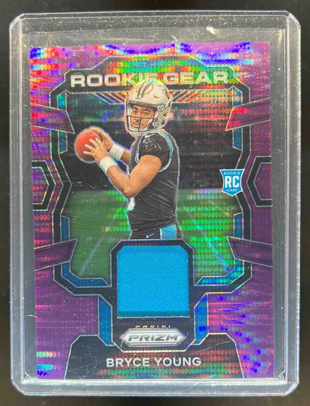 2023 Prizm Bryce Young Rookie Gear RC Jersey Purple Pulsar #RG-BY Panthers