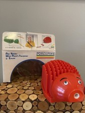 VTG Porcupine Organizer Desk Storage Pen Holder Pencil Sharpener Red