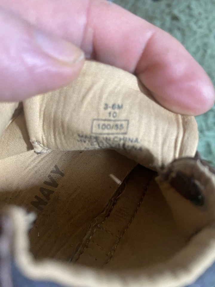 Botines Softie de cuero marrón marino antiguo para bebés pequeños Foto 4 de 4