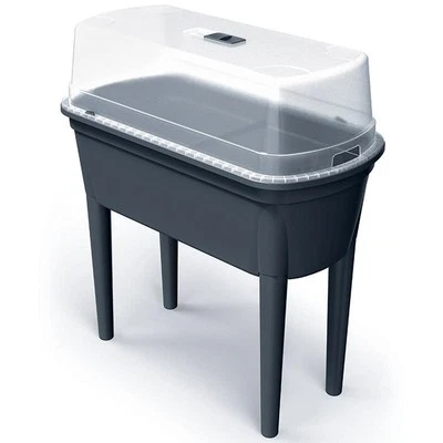 PROSPERPLAST Hochbeet Bloomo 78x38x82cm Anzuchtbeet Frühbeet Gewächshaus Gemüsebeet Anthrazit