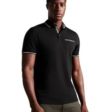 Ted Baker Men's 5 Polo Shirt Black Short Sleeve Pocket Golf