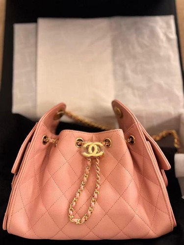 *New* CHANEL 25 Mini Hobo Bag in Light Pink Leather Gold-Tone Hardware CC Logo