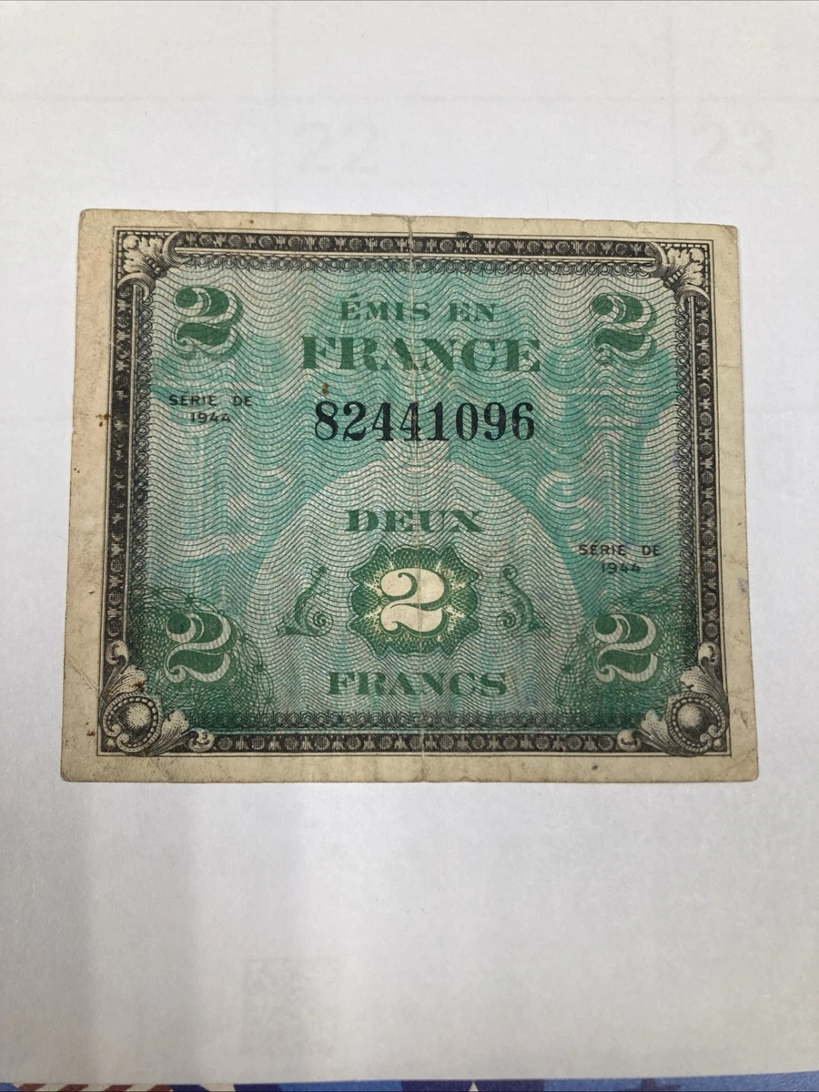未使用 1944年 フランス 軍票 France 2 フラン francs 紙幣 1944 Year French Paper Money for sale | eBay
