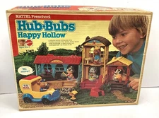 Vintage 1975 MATTEL Preschool HUB BUBS Happy Hollow Playset COMPLETE
