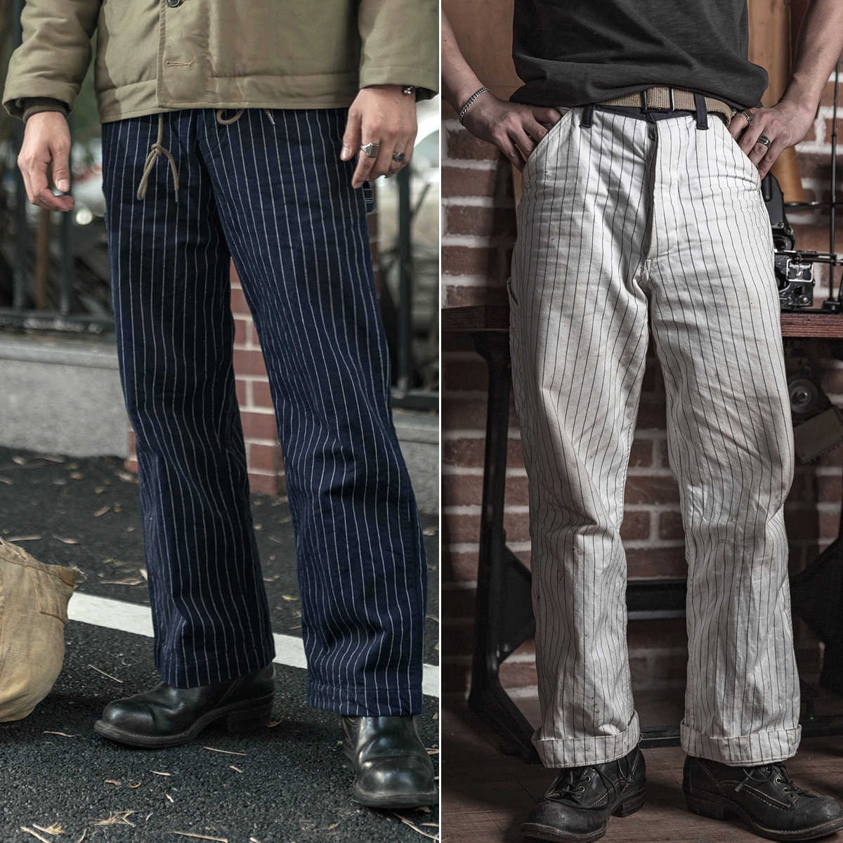 Bronson 1950s Mechanic Work Pants Railroad Carpenter Stripe