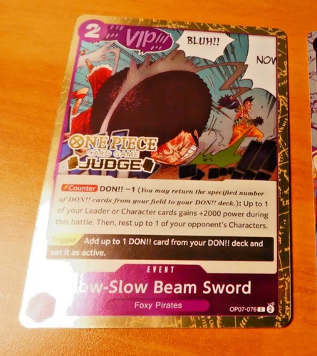 ONE PIECE ENGLISH CARD GAME JUDGE HOLO CARD OP07-076 EN NM