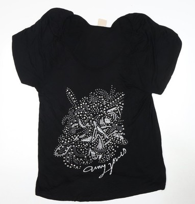 Schwarzes Damen-T-Shirt Größe 14 von Amy Jones