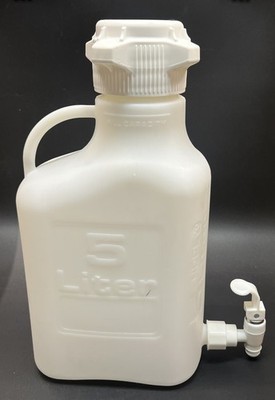 5L (1gal) HDPE Carboy Container w/83mm Cap & Spigot Pharma Grade Liquid Storage